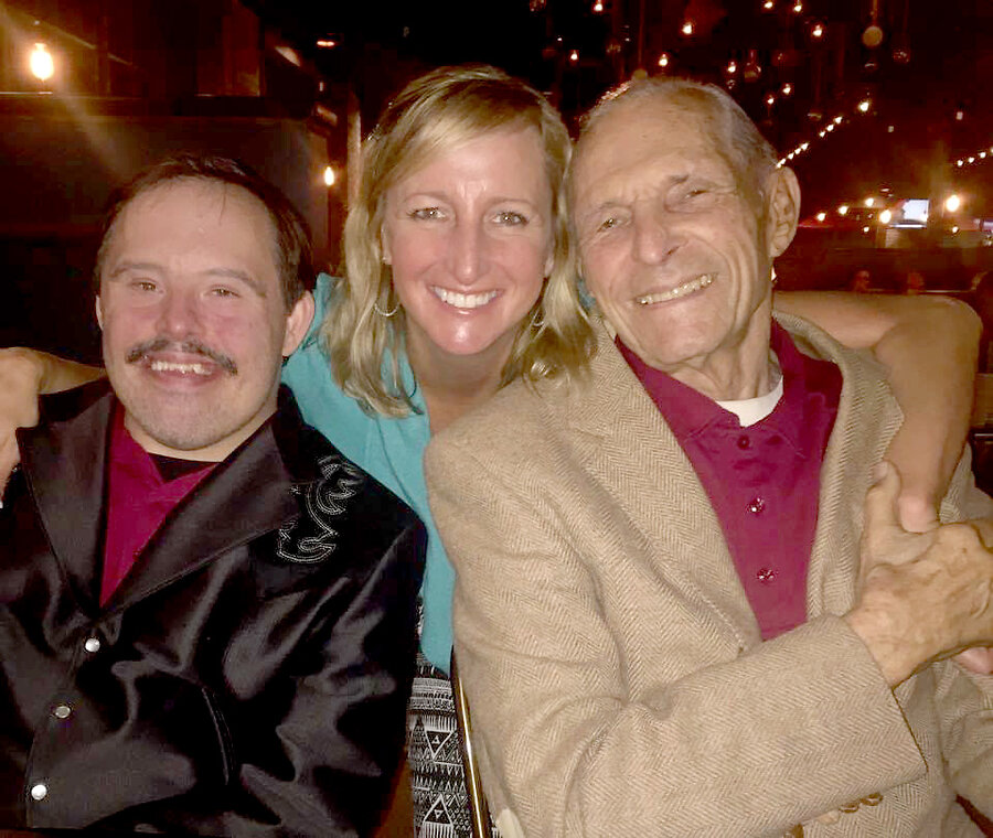 Amy pictured her with her brother John Brewer and her father, Dr. Robert G. Brewer
