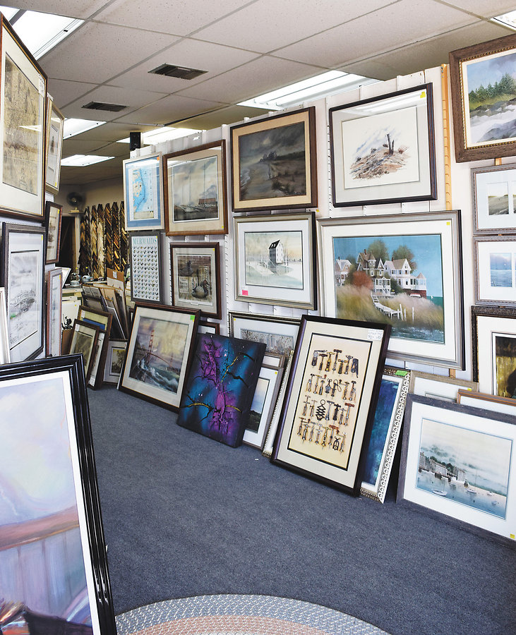 Dave frames sports and military memorabilia, original oils, shadow boxes, photographs, and collages