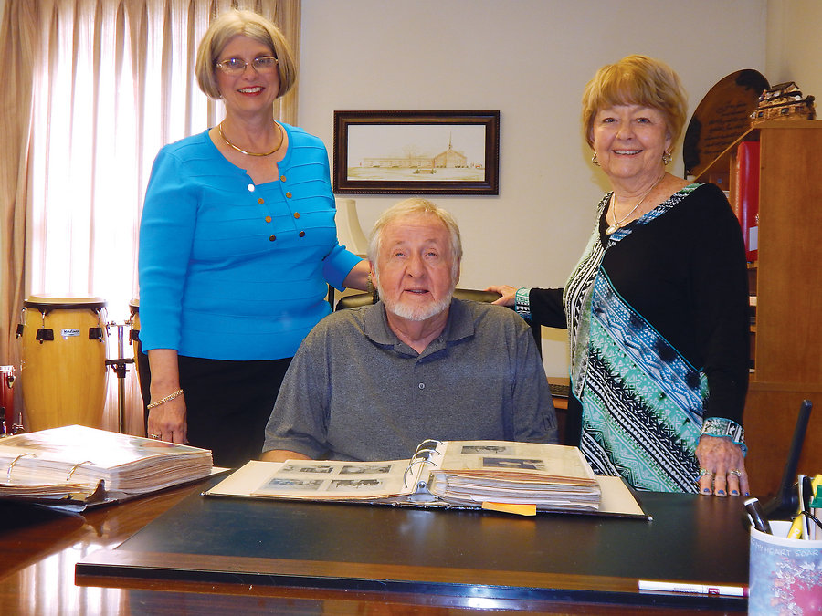 From left, Fran Scott, Reverend Bill Austin and  Martha Beacham shared their memories