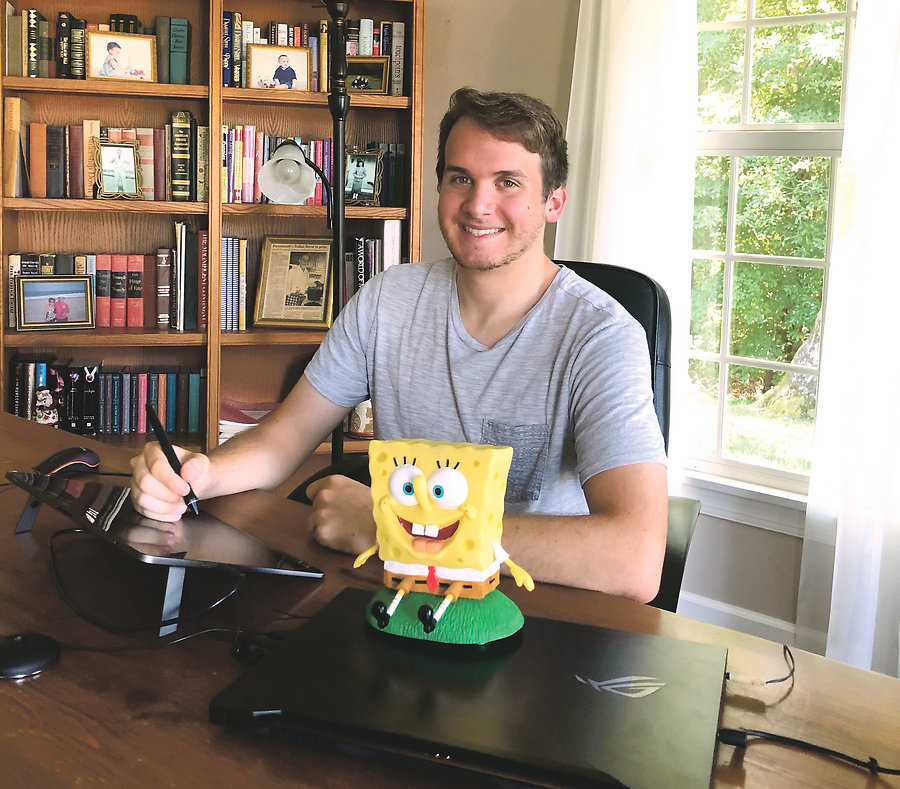 Cartoonist Nick Lauer works as a storyboard artist on the hit animated series <BR>SpongeBob SquarePants from his familyâ€™s Western Branch home.