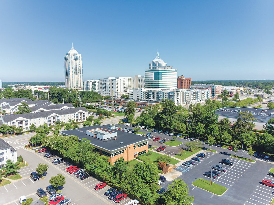 The Virginia Beach office of Jones CPA Group is adjacent to Town Center of Virginia Beach.  <BR>   Photo by  Terry Young Air Aspects