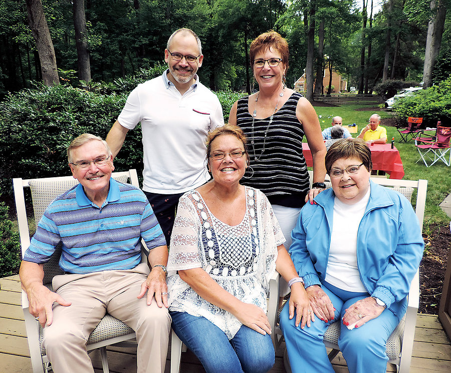 The Buckley family. Seated, from left: Dr. Don Buckley, Lisa Buckley Lewis and Alvene Buckley.  Standing, from left: Keith Buckley and Lori Buckley McCaffrey.