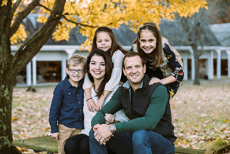  Buddy Smith, owner of Russellâ€™s Heating, Cooling, Plumbing and Electric, <BR>with his wife, Lauren, and their three children: Liam, Jillian and Aly. <BR>Photo courtesy of Cara Rosie