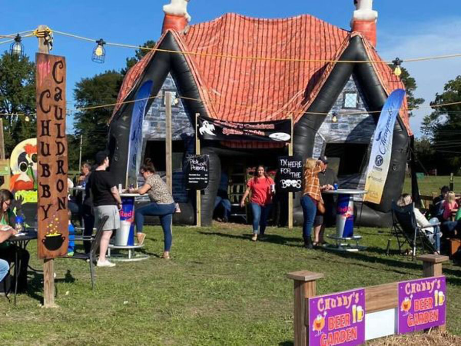 At Chubby’s Pumpkin Festival, Chesapeake’s  Helping Hands ran a beer and wine shop to raise money for a local family whose child is fighting cancer