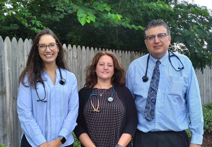 From left: Robin Lebo, NP, Samir Abdelshaheed, MD, and Avery Eriksson, PA of Family Medicine Healthcare.