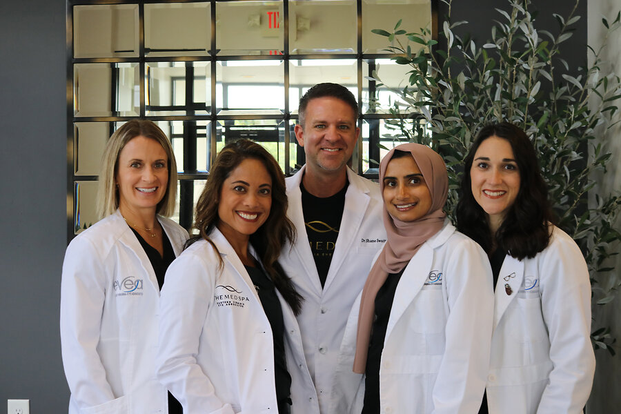 From left: Dr. Courtney Kness, Dr. Leah Ramos, Dr. Shane Swatts, Dr. Sadia Kalsoom, Dr. Christina Gratkowski